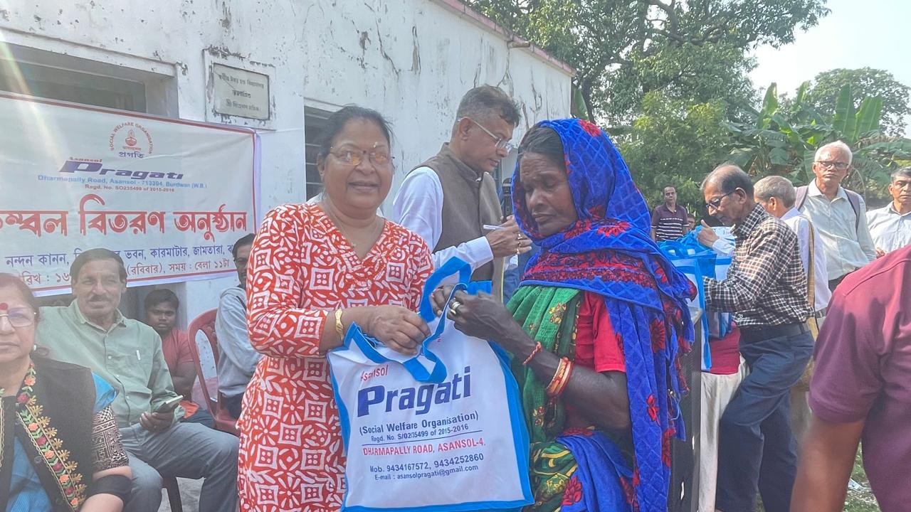 Volunteers at a charity drive