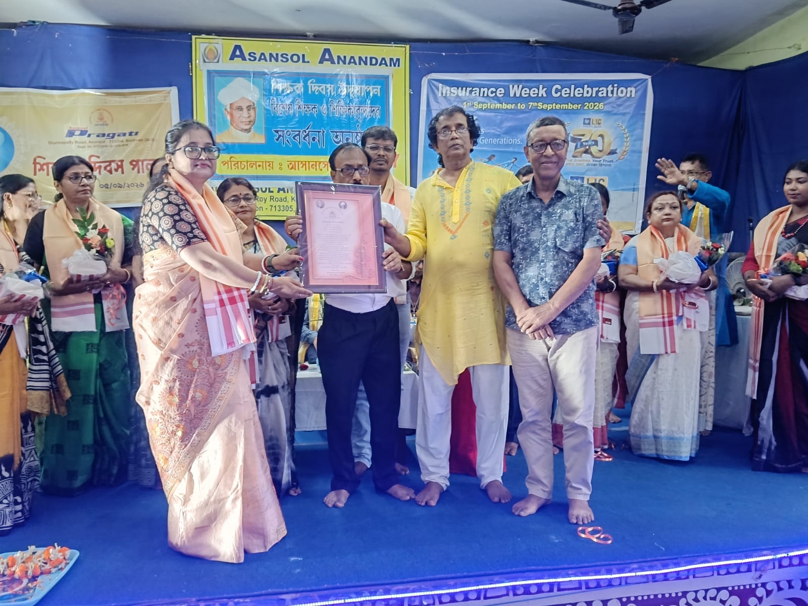 Volunteers at a charity drive
