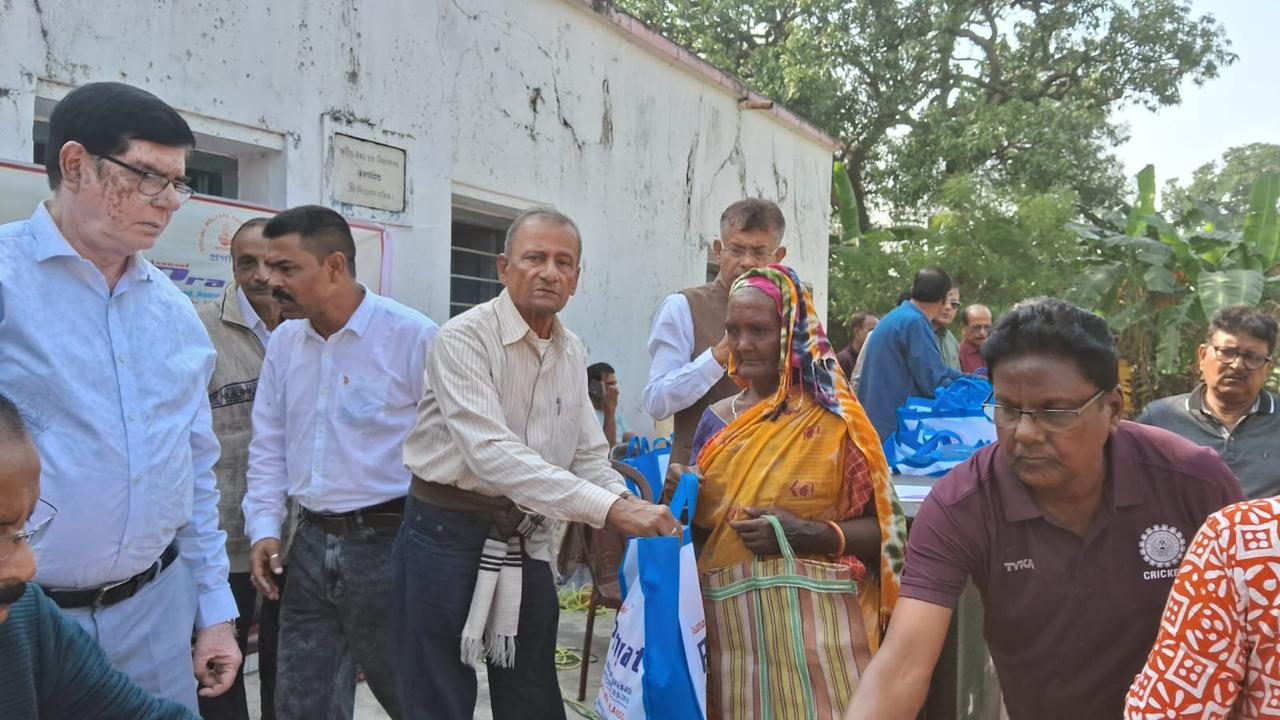 Volunteers at a charity drive