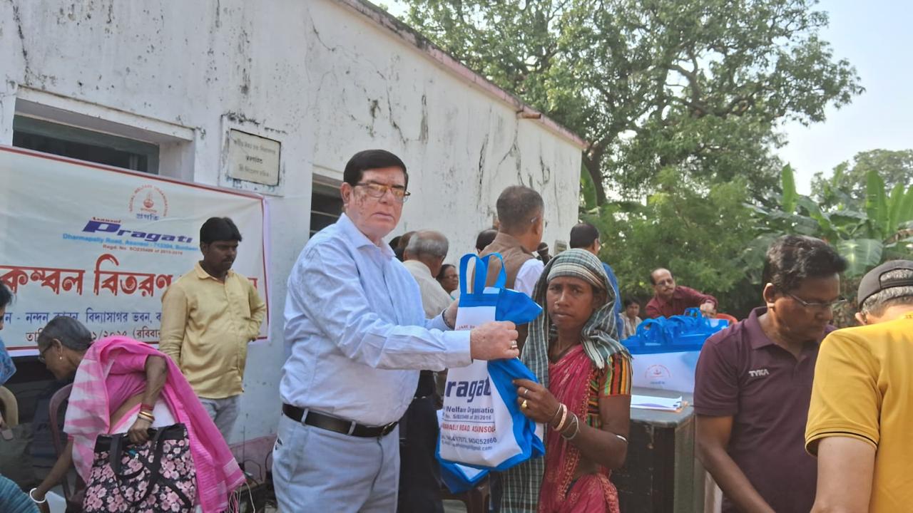 Volunteers at a charity drive