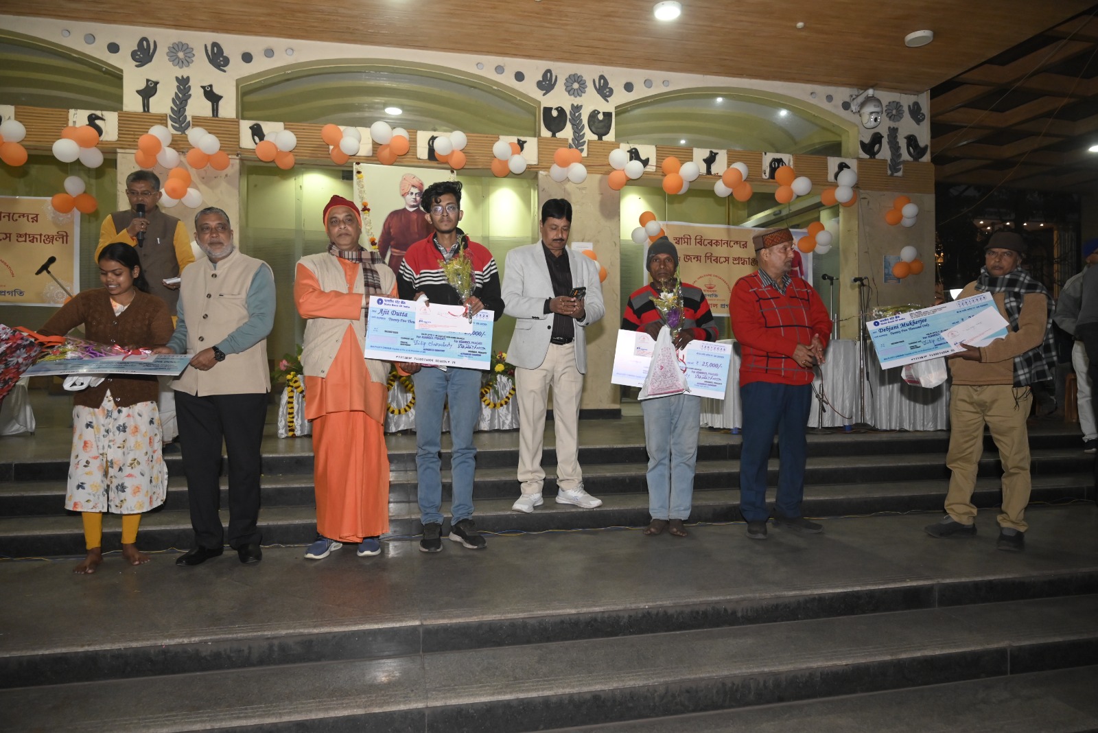 Volunteers at a charity drive