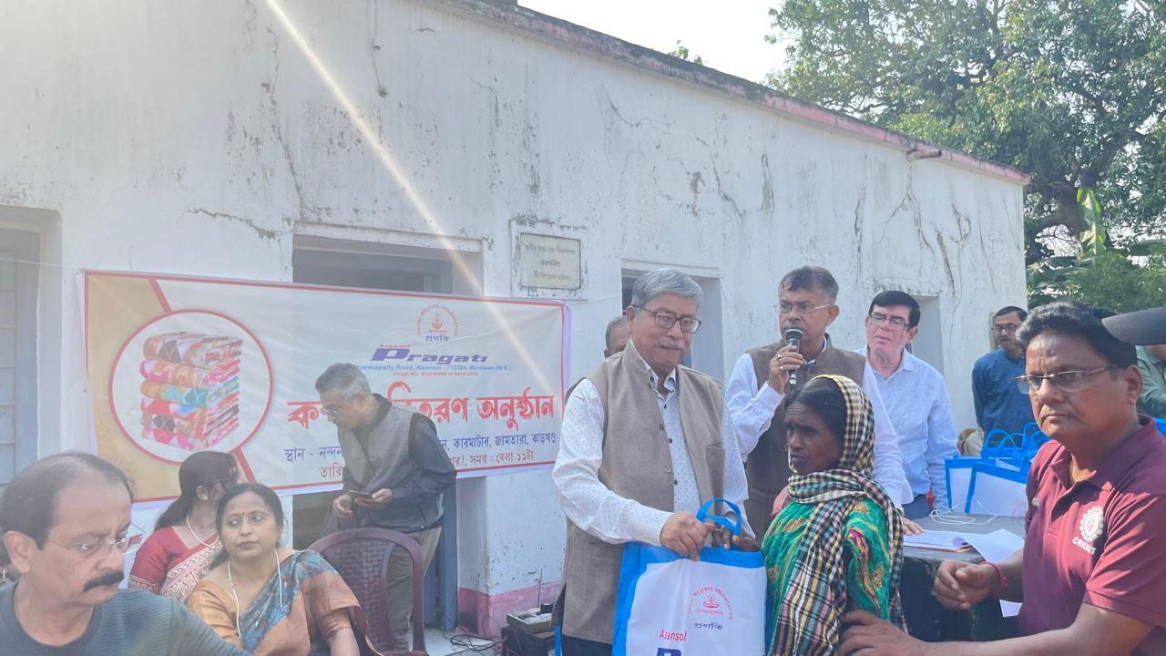 Volunteers at a charity drive