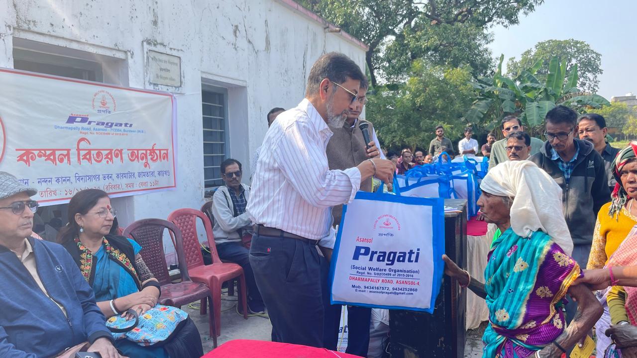 Volunteers at a charity drive