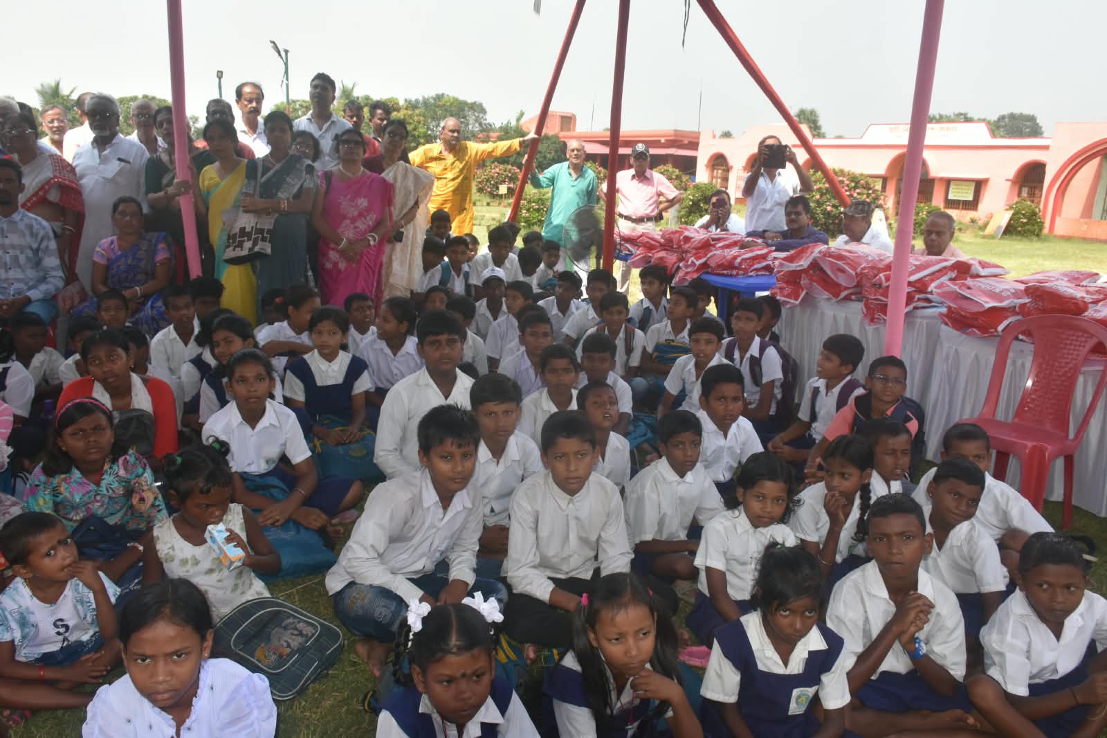 Volunteers at a charity drive