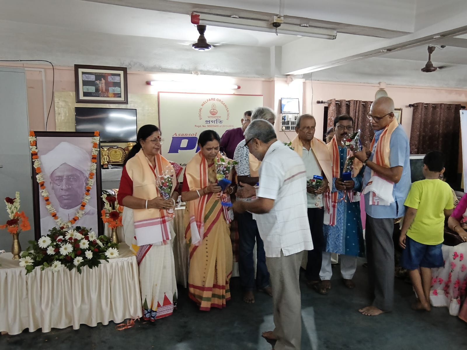 Volunteers at a charity drive