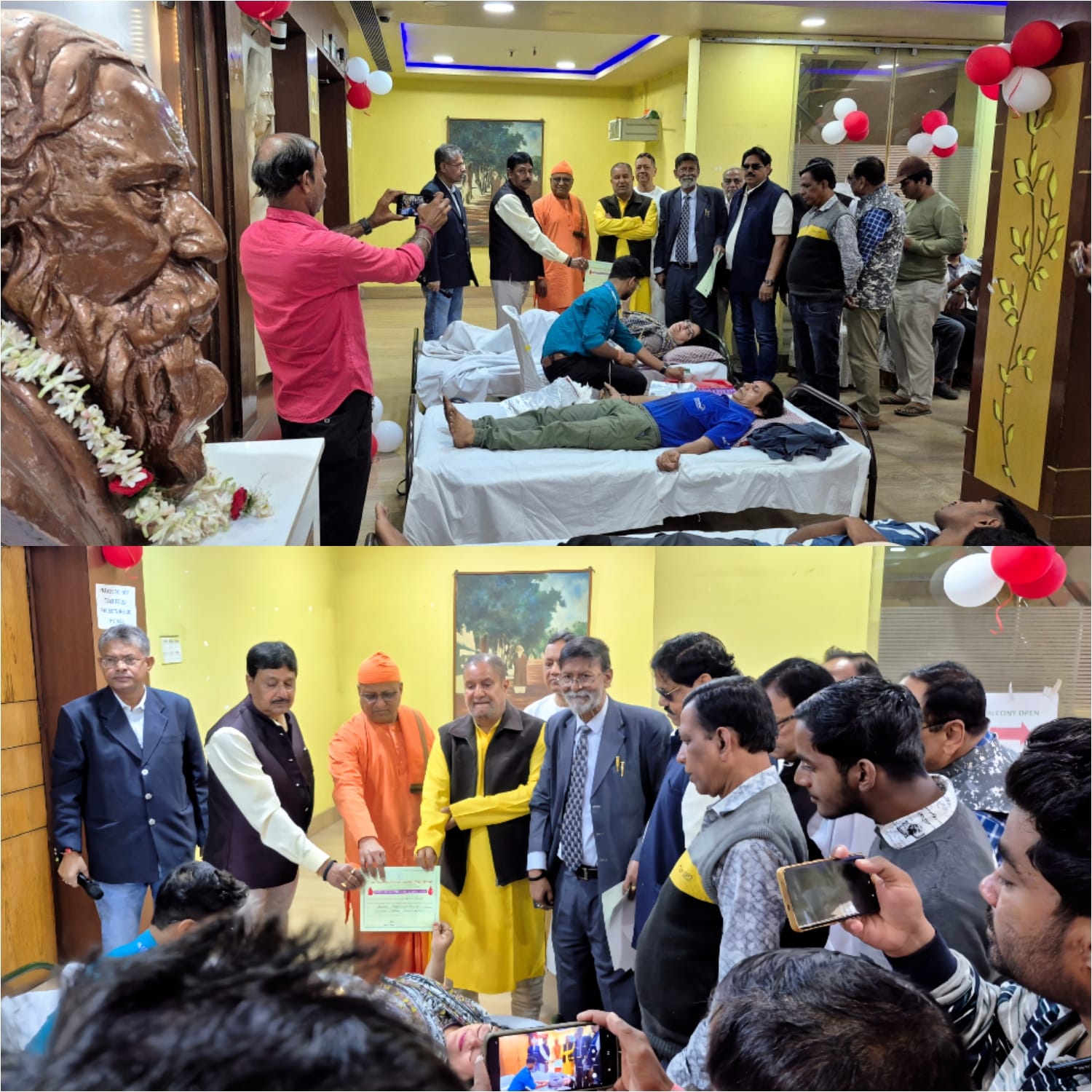 Volunteers at a charity drive