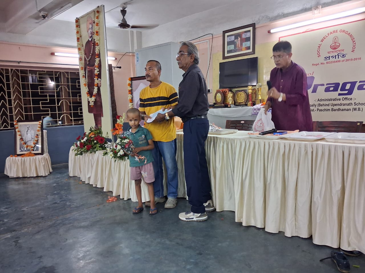 Volunteers at a charity drive