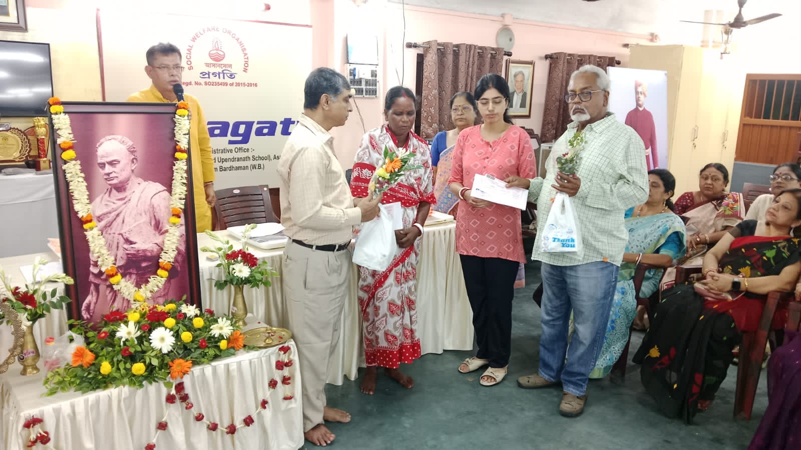 Volunteers at a charity drive