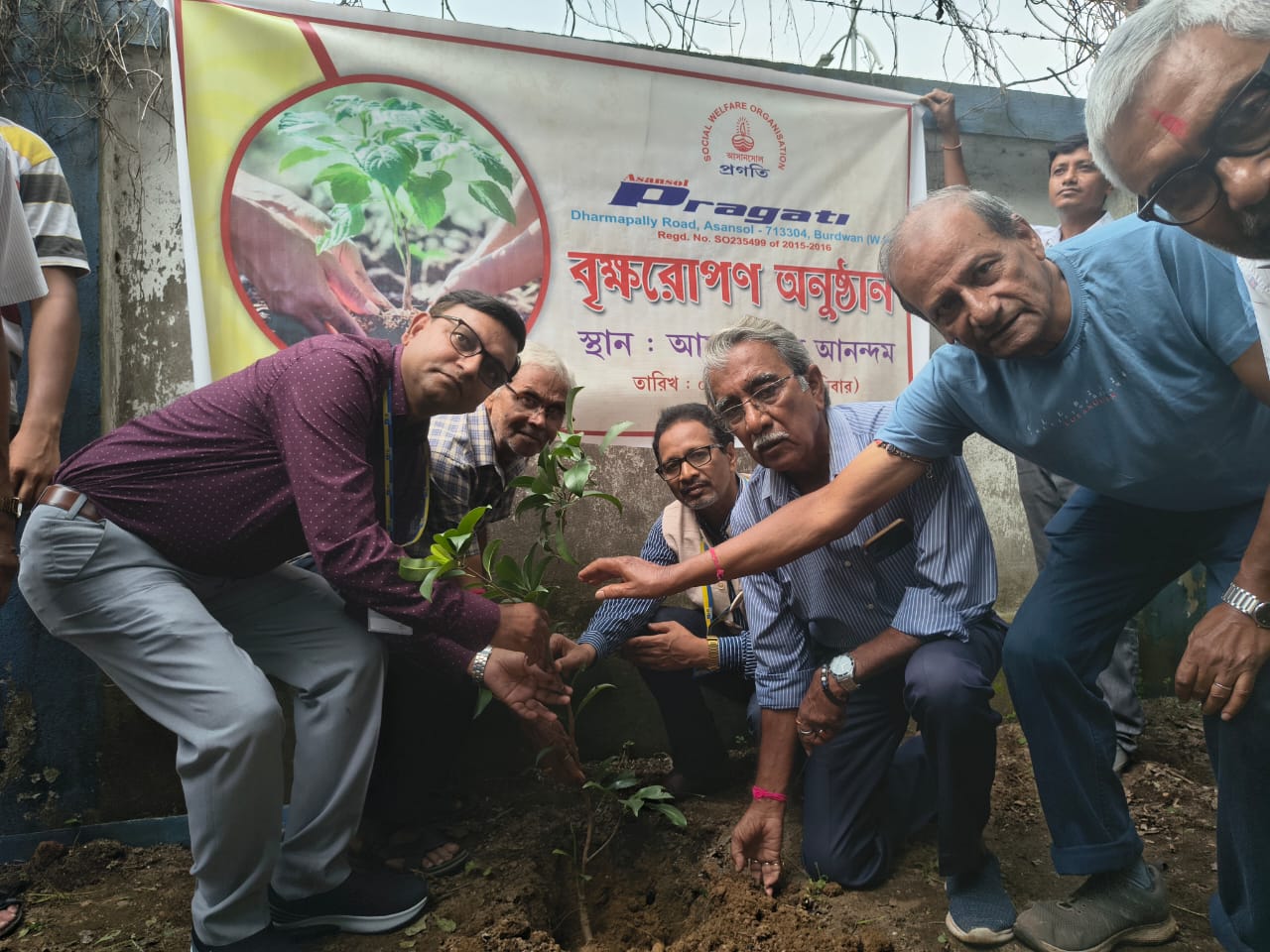 Volunteers at a charity drive
