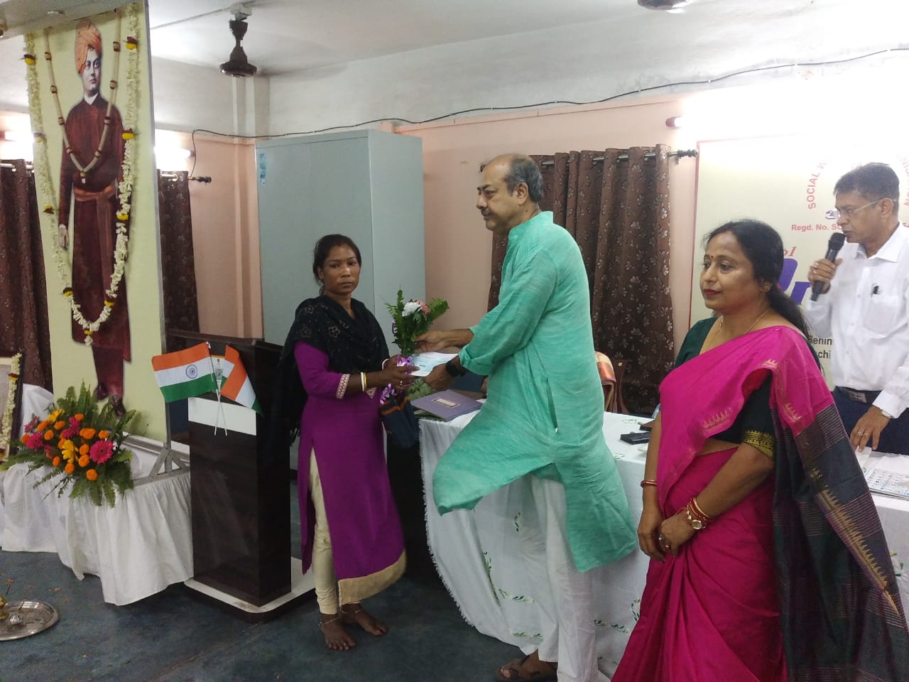 Volunteers at a charity drive