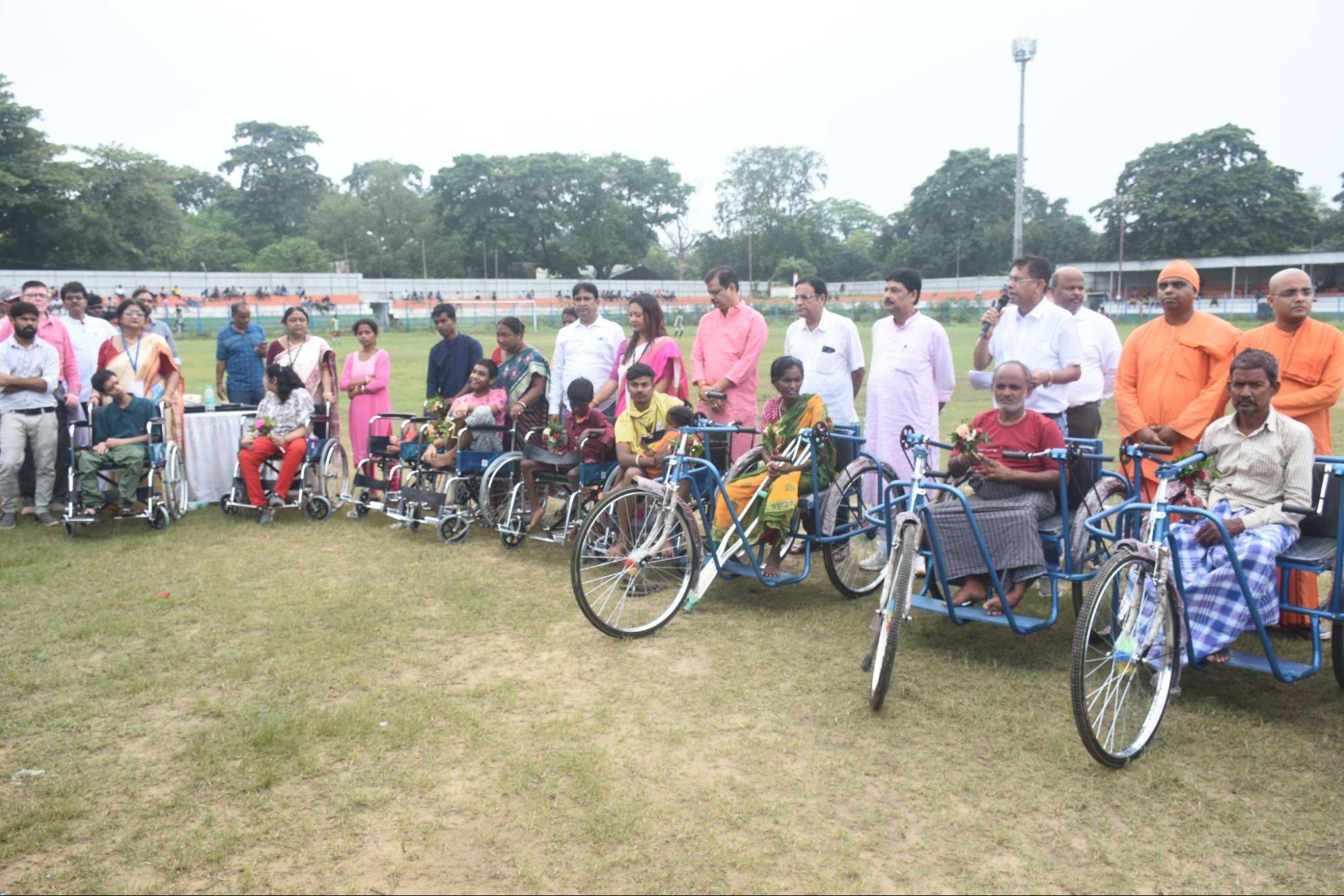 Volunteers at a charity drive