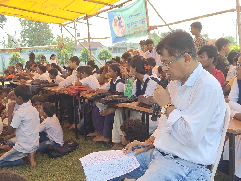 Volunteers at a charity drive