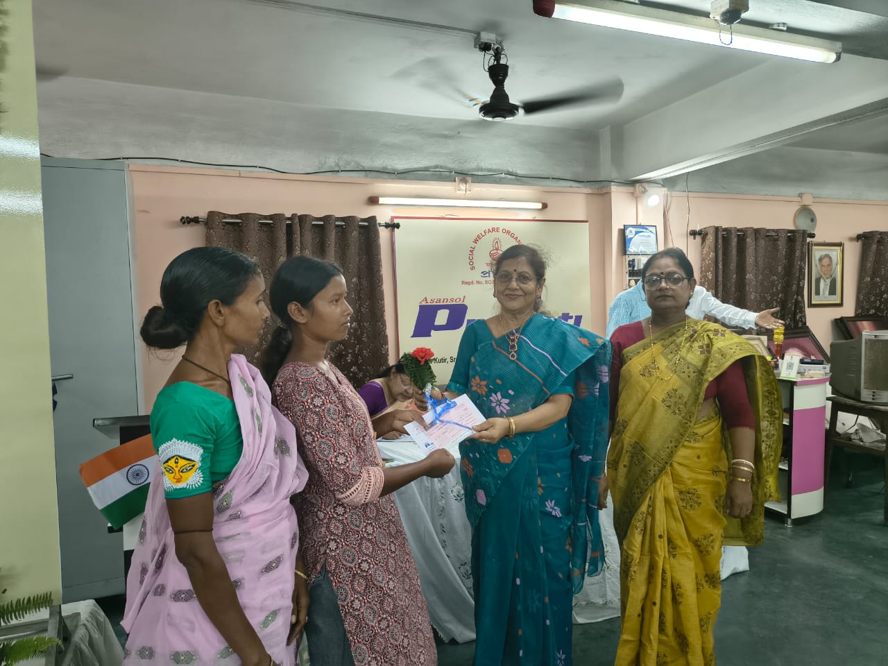 Volunteers at a charity drive