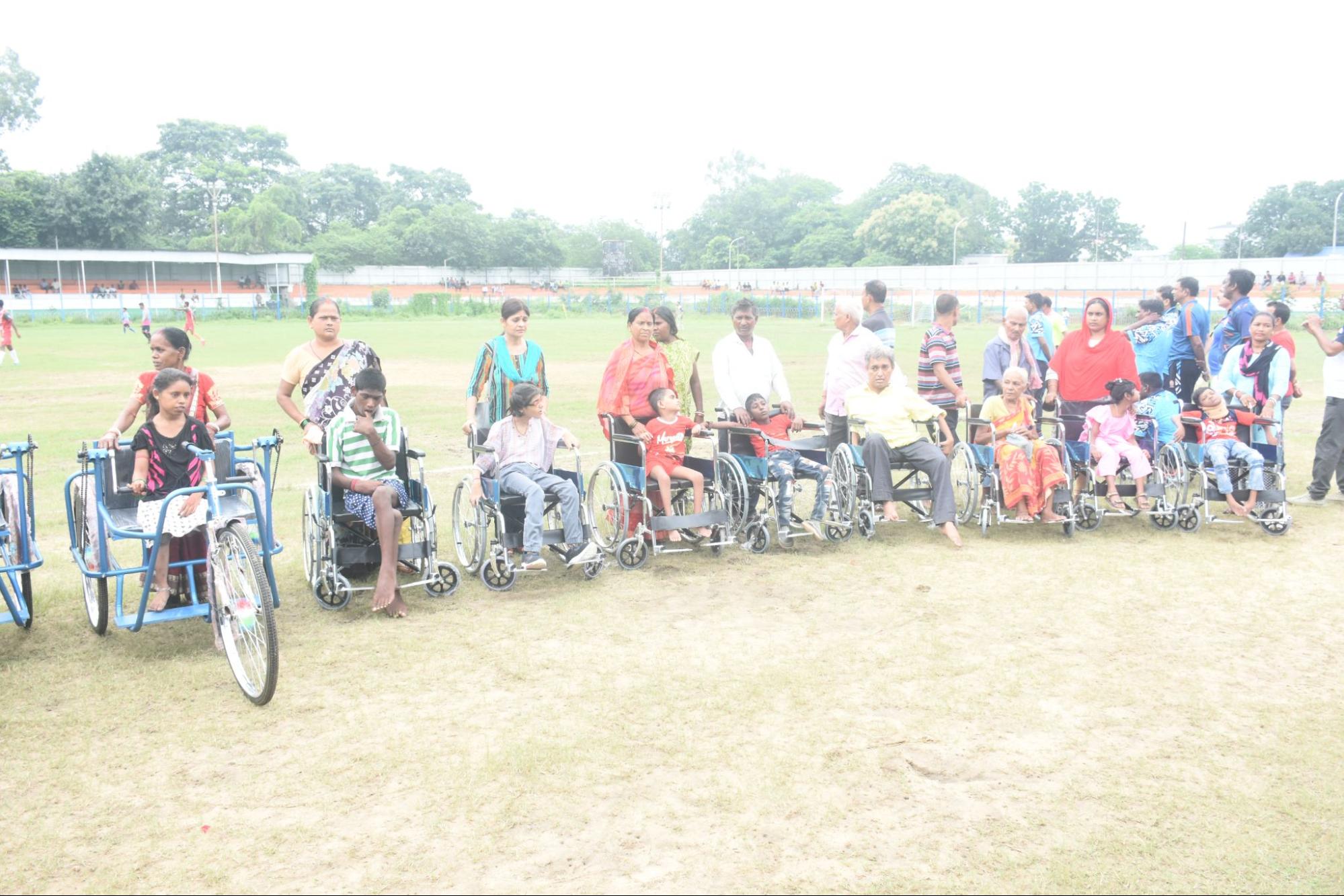 Volunteers at a charity drive