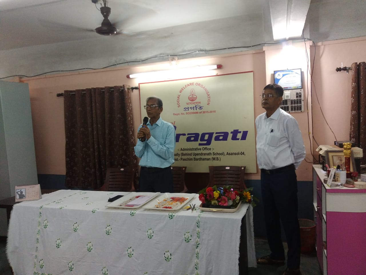 Volunteers at a charity drive