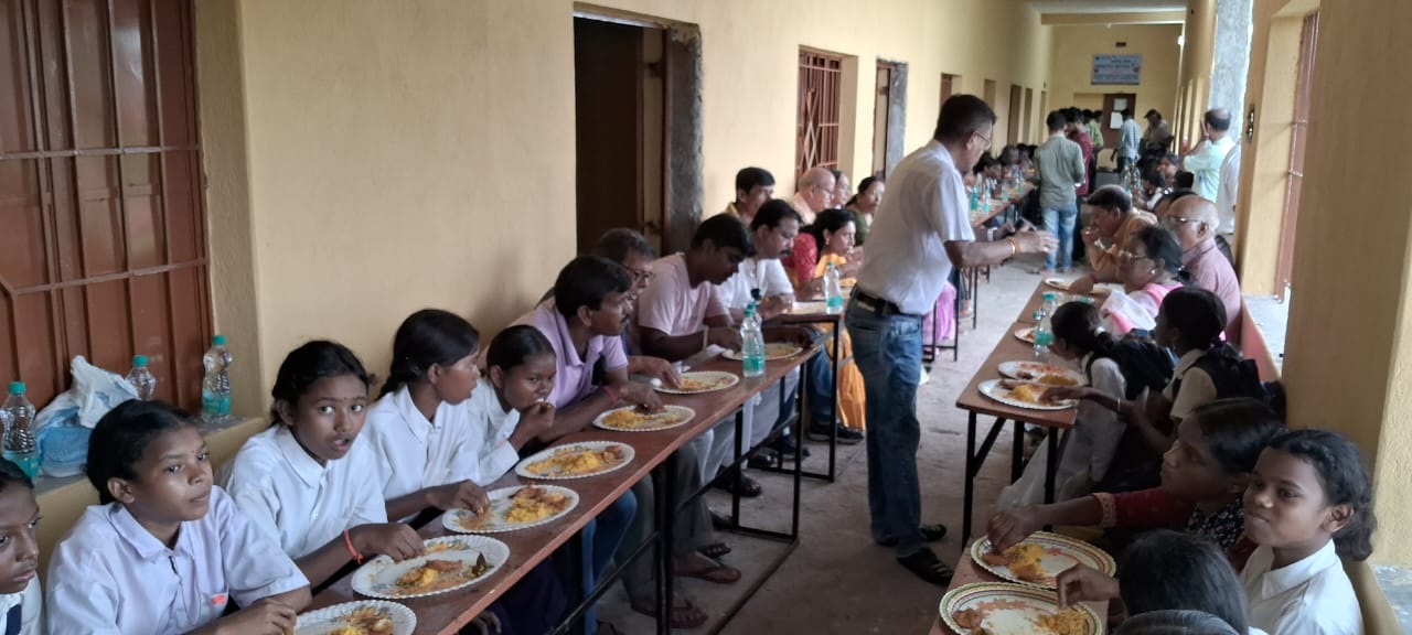 Volunteers at a charity drive