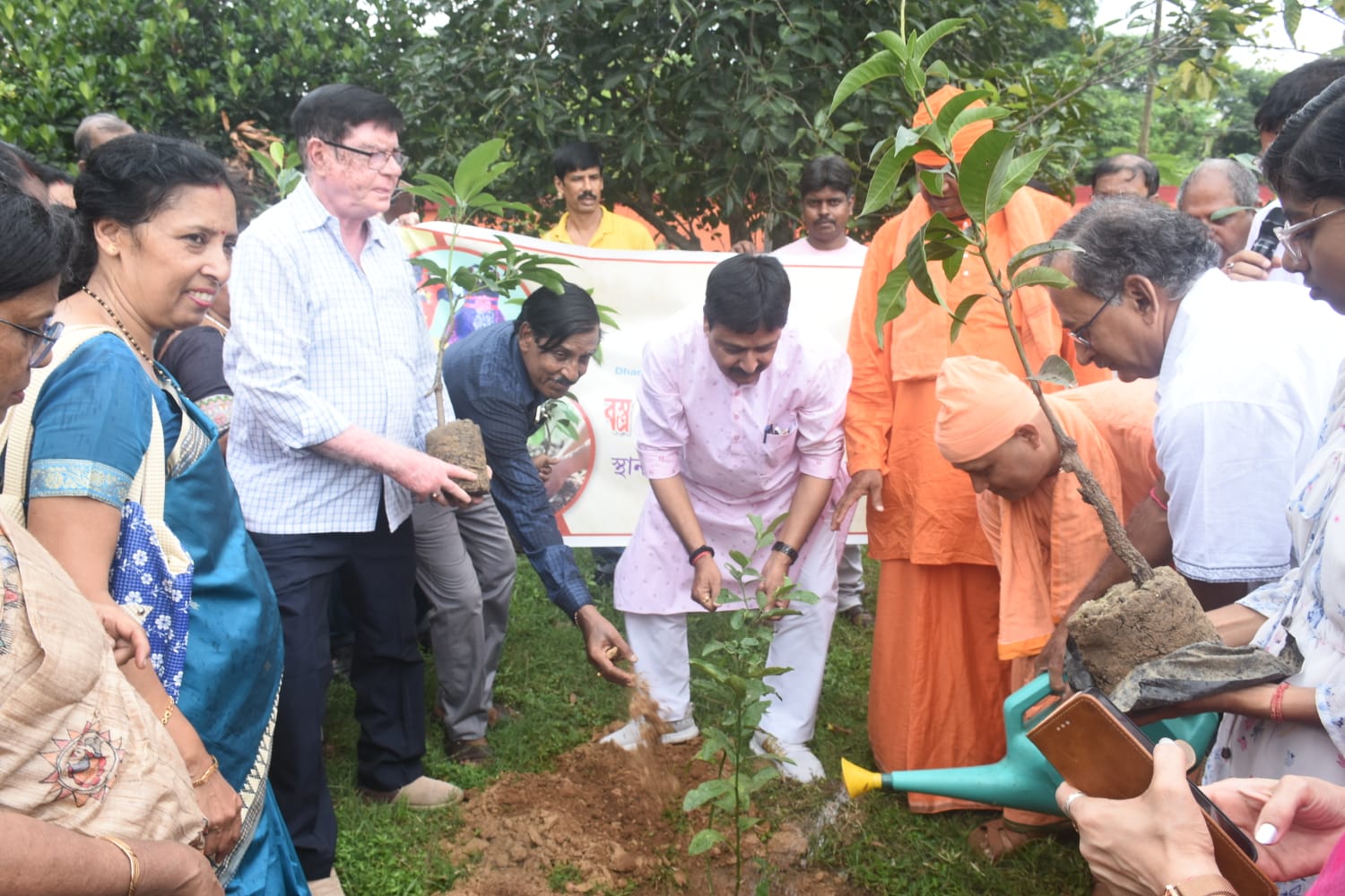 Volunteers at a charity drive