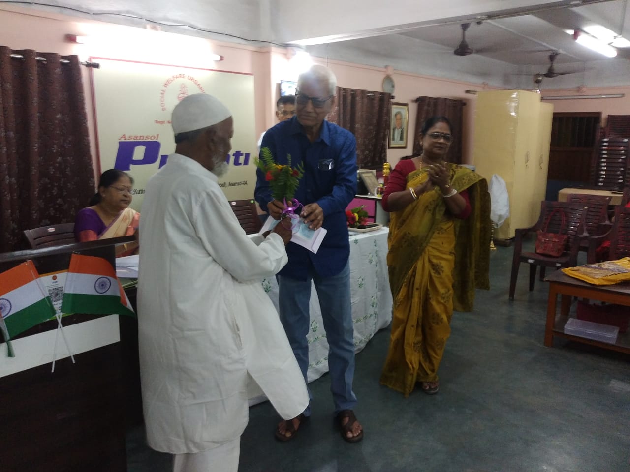 Volunteers at a charity drive