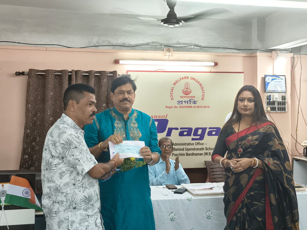 Volunteers at a charity drive