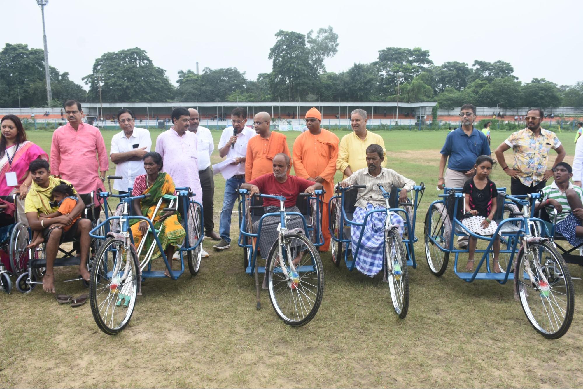 Volunteers at a charity drive