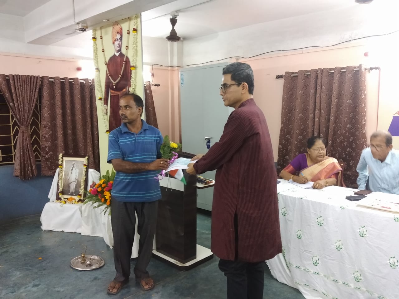 Volunteers at a charity drive